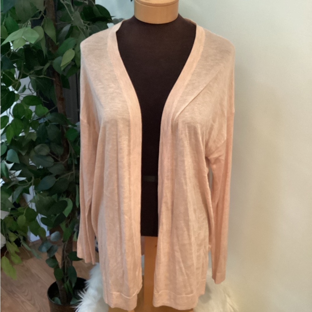 H&M Basic deep peachy pink lightweight open front cardigan Woman’s